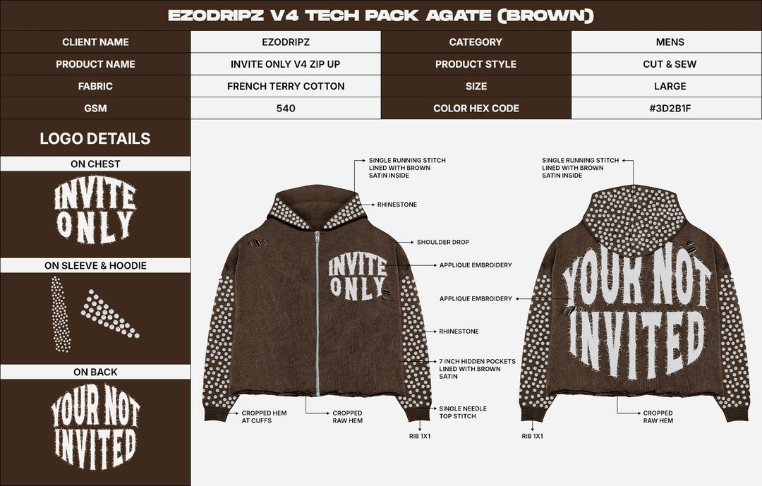 EZODRIPZ INVITE ONLY V4 ZIP-UP — AGATE