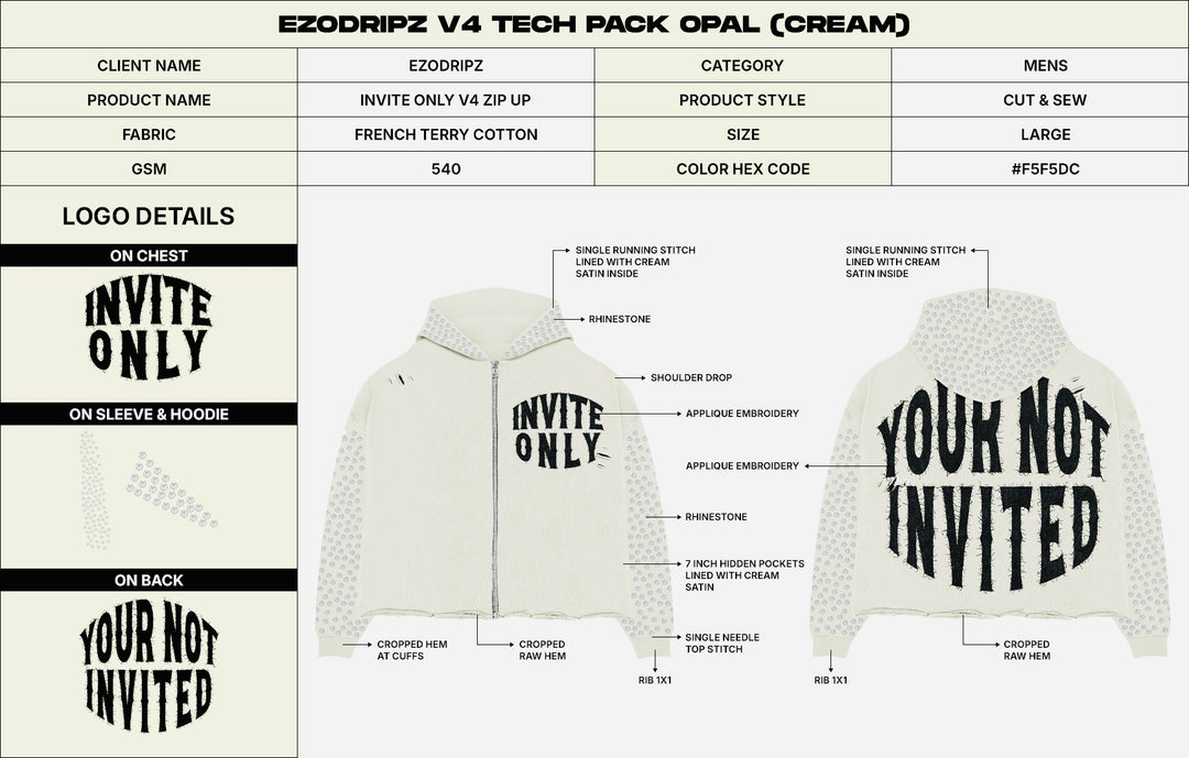 EZODRIPZ INVITE ONLY V4 ZIP-UP — OPAL