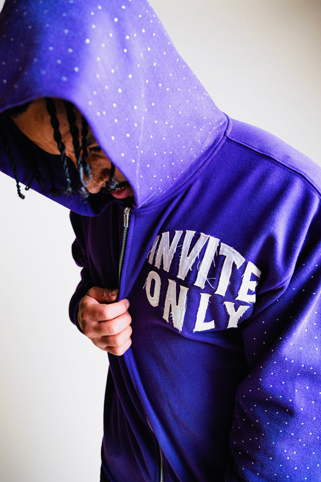 EZODRIPZ INVITE ONLY V2 – AMETHYST (PURPLE) RHINESTONE ZIP-UP