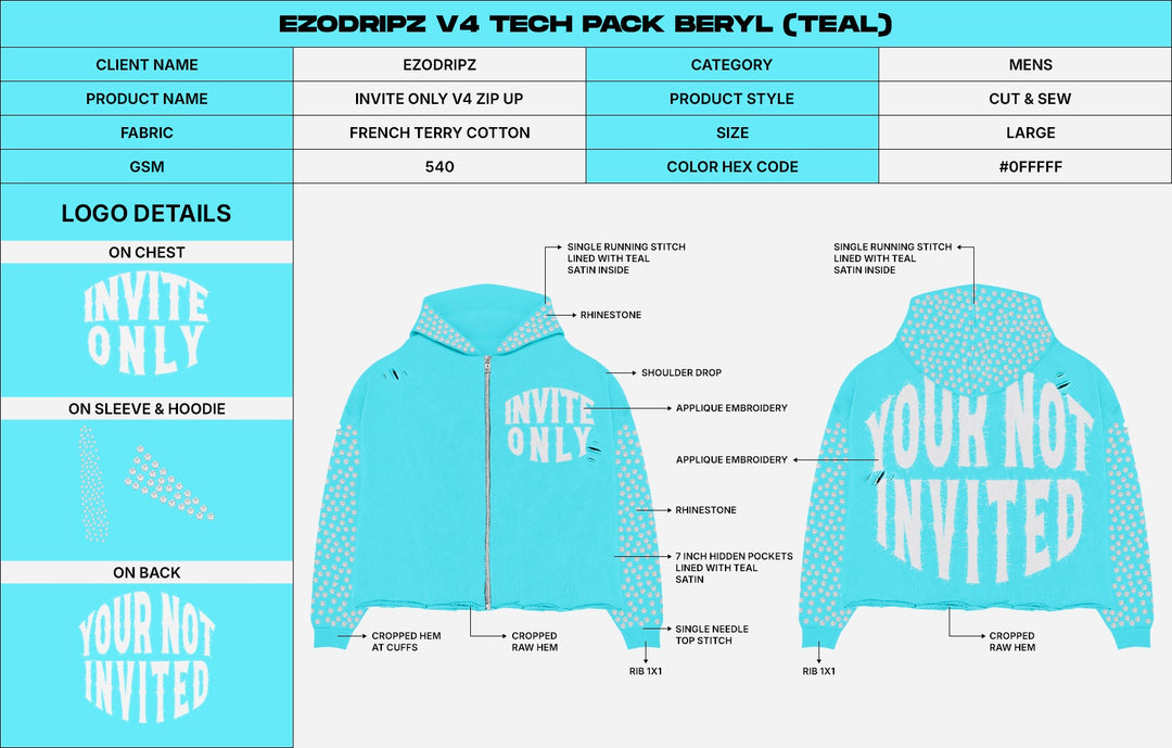 EZODRIPZ INVITE ONLY V4 ZIP-UP — BERYL